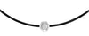 Silver Bezel - Black Cord Bracelet