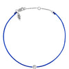 Silver Bezel - Cobalt Blue Cord Bracelet