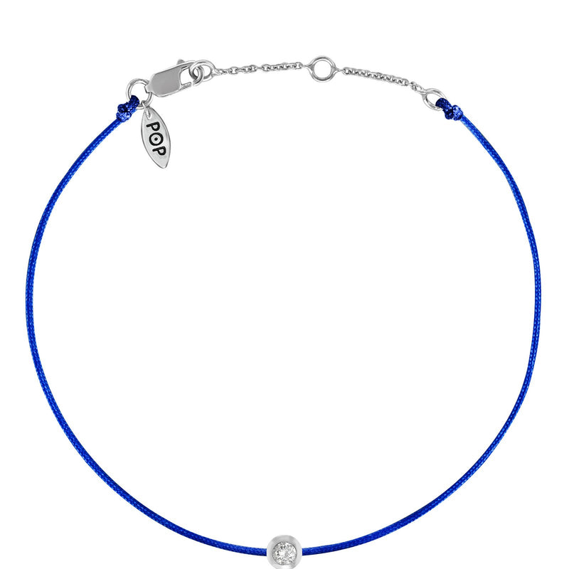 Silver Bezel - Cobalt Blue Cord Bracelet