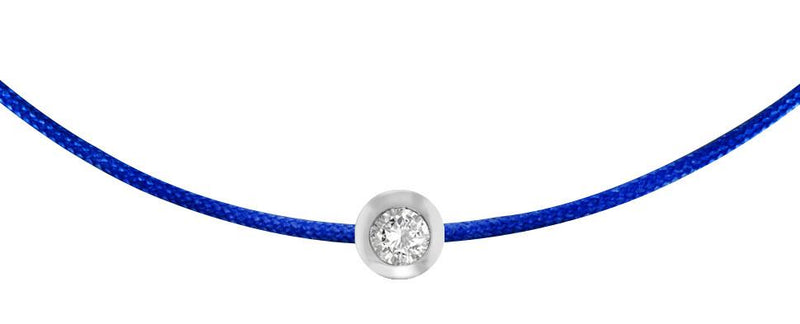 Silver Bezel - Cobalt Blue Cord Bracelet