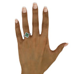 Diamond & Emerald Cocktail Ring in 14K White Gold