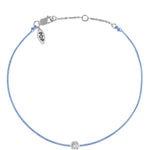 Silver Bezel - Light Blue Cord Bracelet