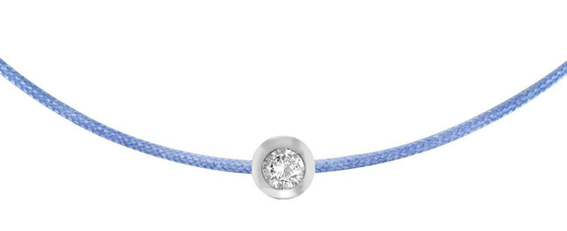 Silver Bezel - Light Blue Cord Bracelet