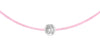 Silver Bezel - Pink Cord Bracelet