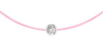 Silver Bezel - Pink Cord Bracelet