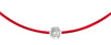 Silver Bezel - Red Cord Bracelet