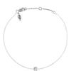 Silver Bezel - White Cord Bracelet