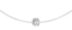 Silver Bezel - White Cord Bracelet